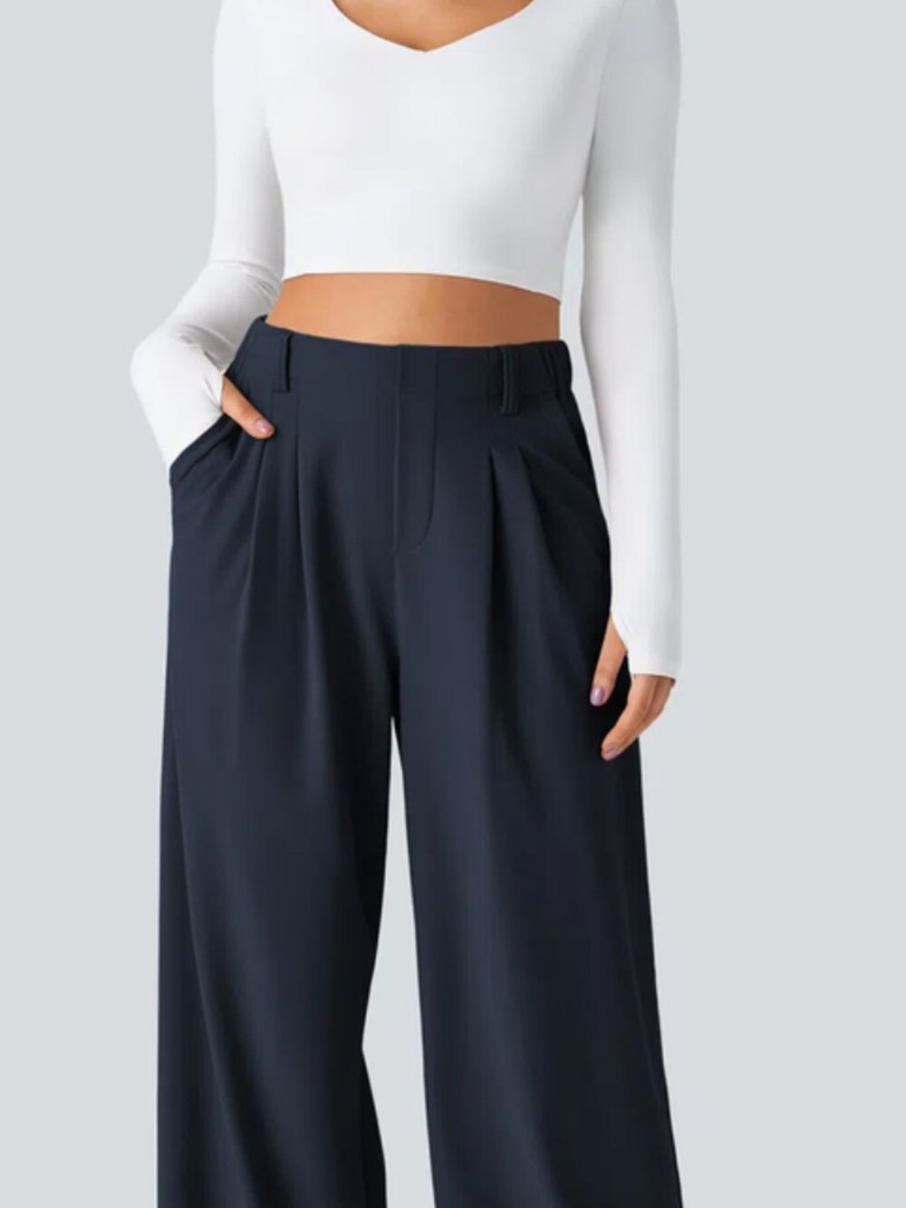 Halara Flex™ High Waisted Pocket Wide Leg Waffle Work Pants